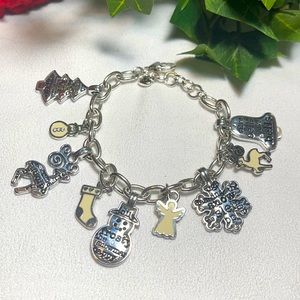 Brighton bracelet holiday Tree snowman bell snow